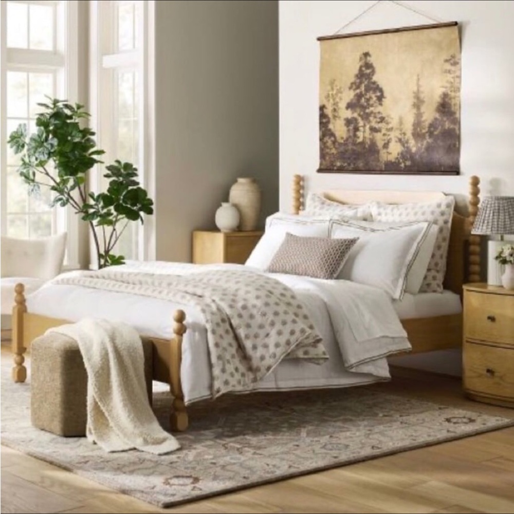 King Lofty Cotton Slub Woodblock Print Floral Quilt Sham- Threshold Studio McGee - Picture 5 of 7
